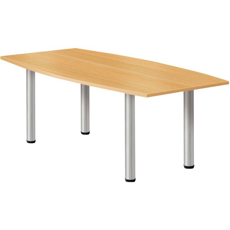 Ref. 95346, Table ovale L200xP100cm 4 pieds plateau hêtre clair/piètement anthracite, marque N.C