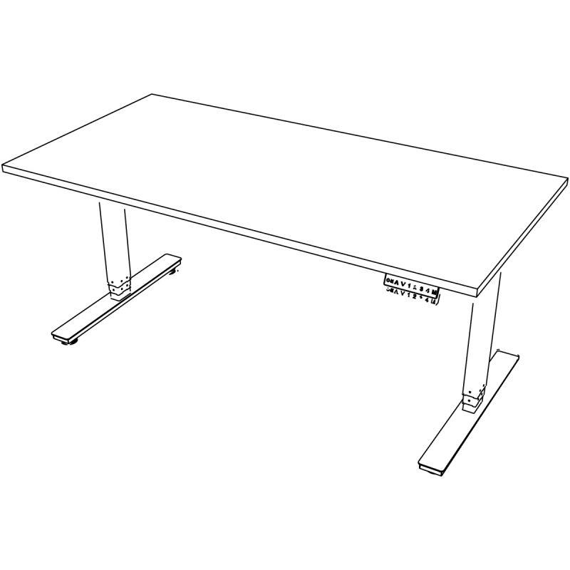 Ref. 95412, Bureau assis-debout individuel Axel 2 L180xP80cm plateau chêne brunswick/piètement noir, marque N.C