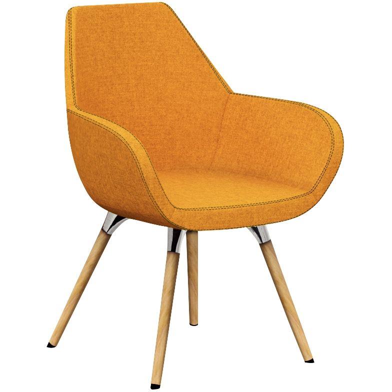 Ref. 95444, Chaise Topline pieds bois jaune moutarde, marque N.C