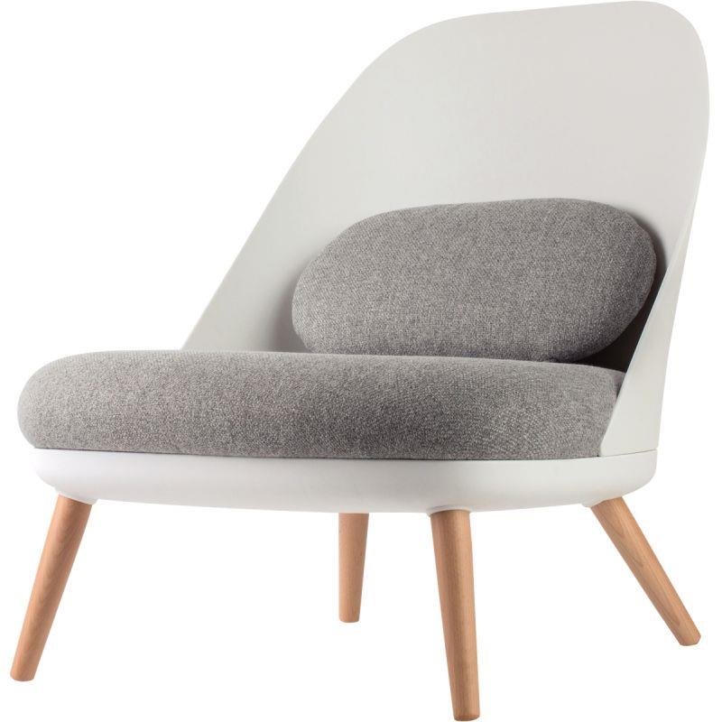 Ref. 95643, Fauteuil Cocoon blanc/gris, marque PAPERFLOW
