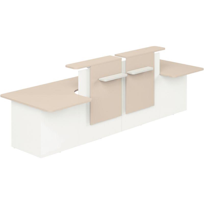 Ref. 95789, Module indépendant retour gauche L152cm chêne clair/blanc, marque N.C