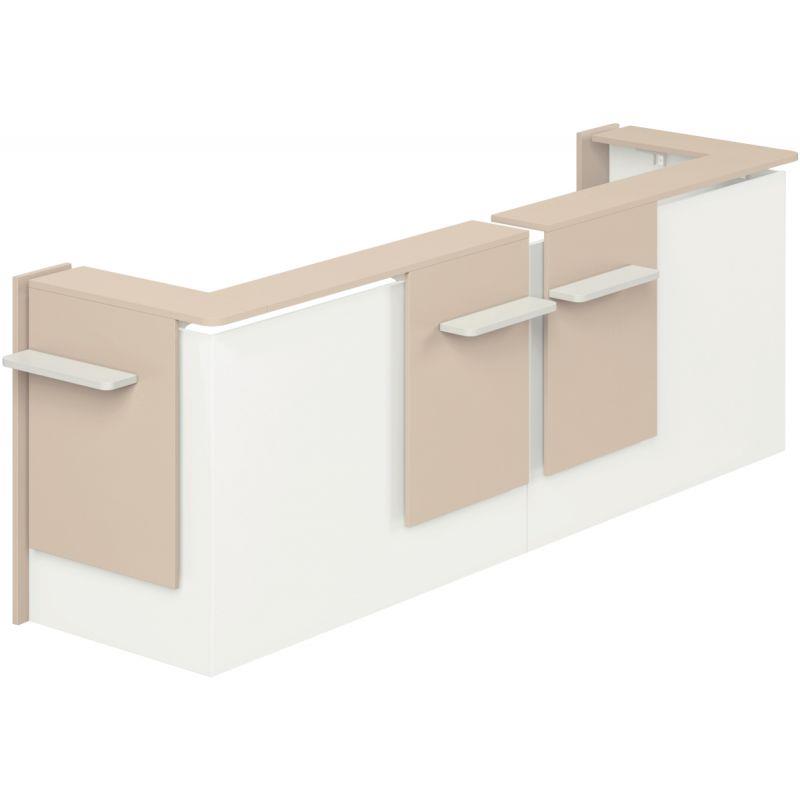 Ref. 95795, Module indépendant avec angle retour droite L160cm chêne clair/blanc, marque N.C
