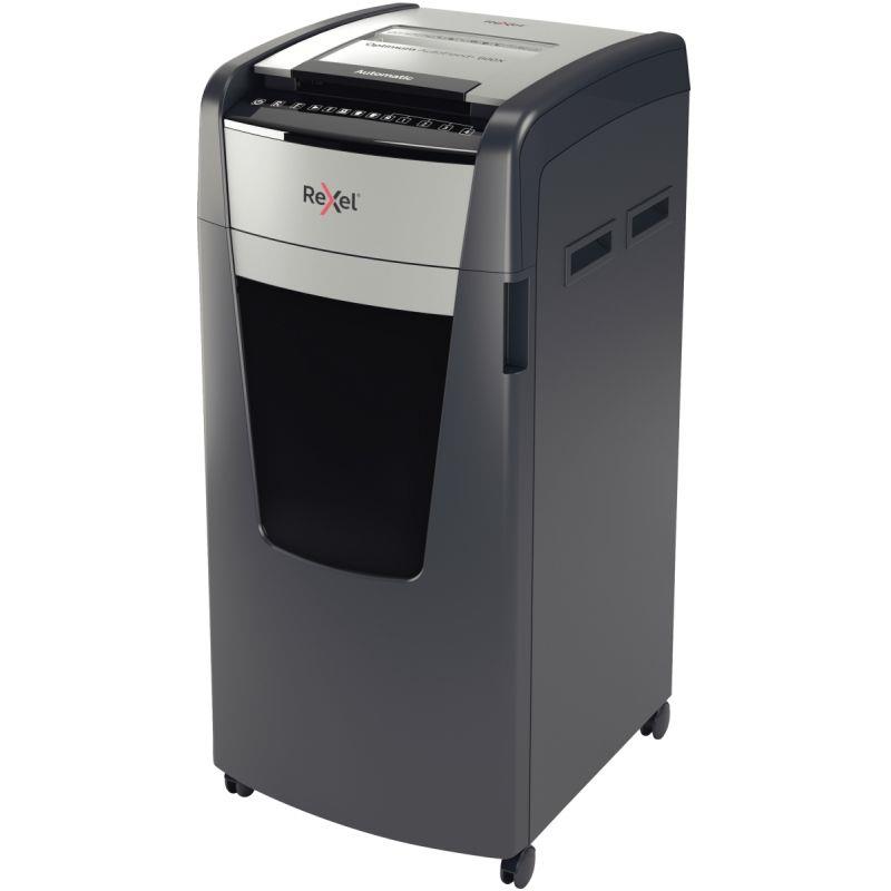 Ref. 95851, Destructeur Optimum Auto+ 600X coupe croisée 600 feuilles gris, marque ACCO