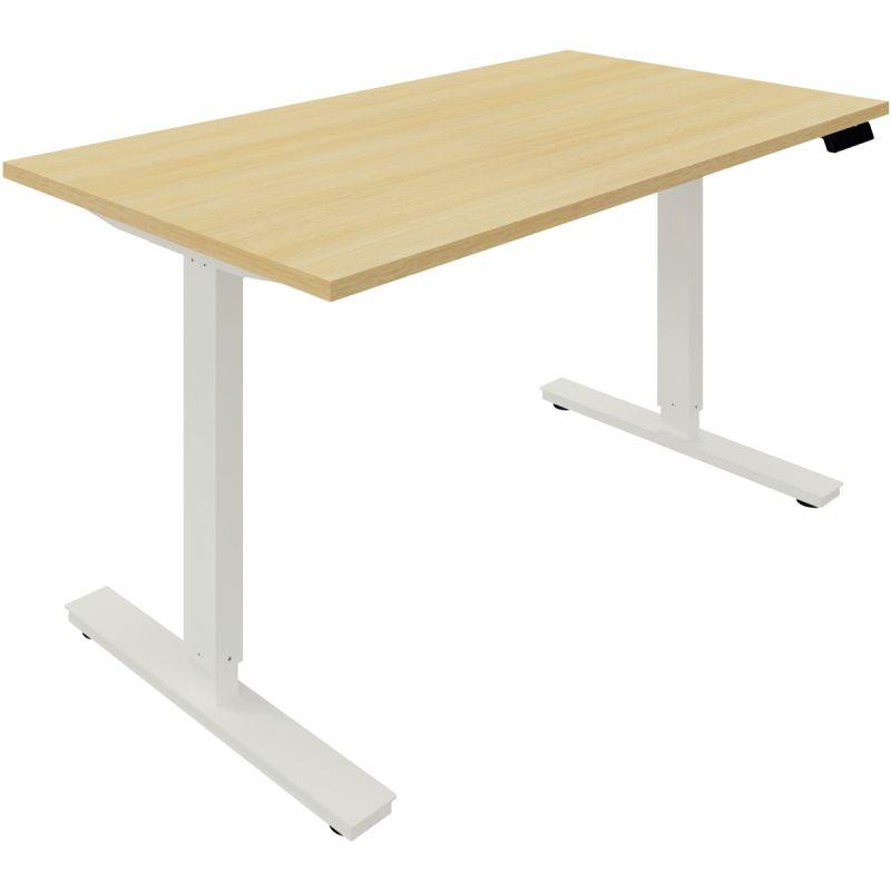 Ref. 96133, Bureau individuel Slade L140xP80cm plateau chêne clair/piètement blanc, marque N.C