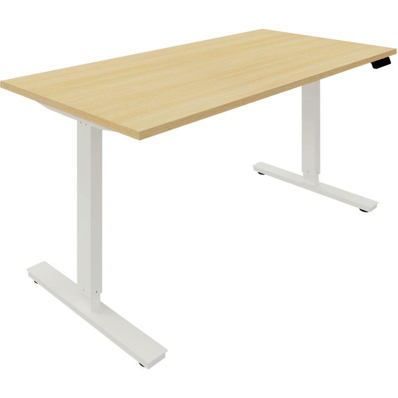 Ref. 96134, Bureau individuel Slade L160xP80cm plateau chêne clair/piètement blanc, marque N.C