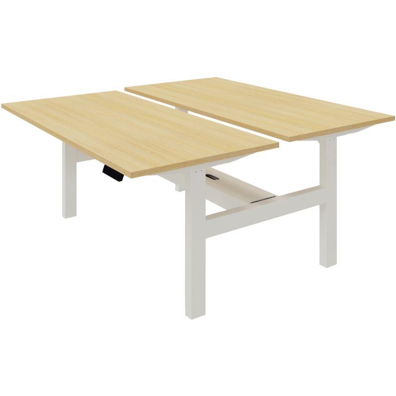 Ref. 96136, Bureau partagé Slade L160xP80cm plateau chêne clair/piètement blanc, marque N.C