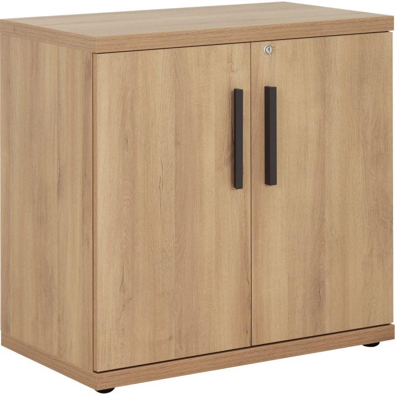 Ref. 96382, Rangement bas 2 portes Brabant L80xH78xP45cm chêne du bocage/anthracite, marque GAUTIER