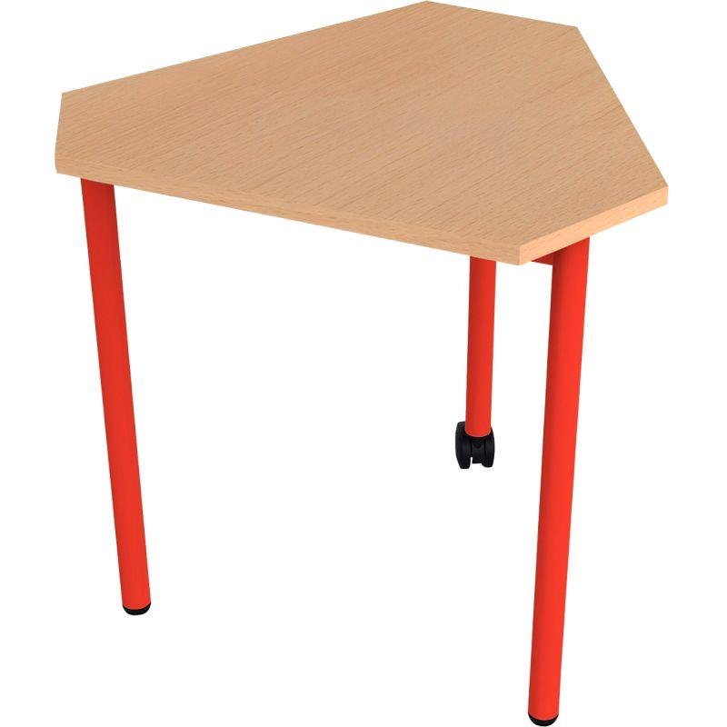 Ref. 96471, Table modulable 3 pieds 1 roulette taille 4 rouge, marque N.C