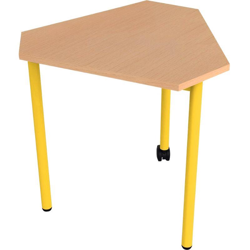 Ref. 96478, Table modulable 3 pieds 1 roulette taille 5 jaune, marque N.C