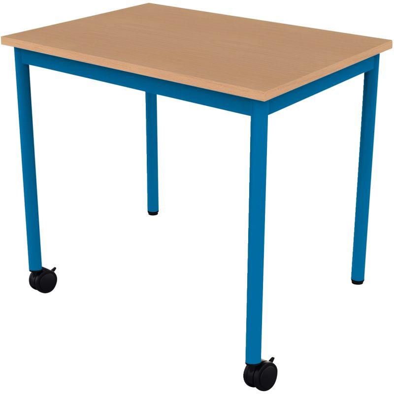 Ref. 96487, Table maternelle 60x60cm 2 roulettes taille 1 bleu, marque N.C