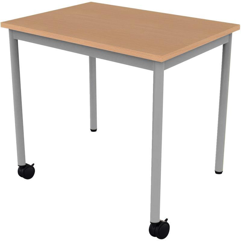 Ref. 96500, Table maternelle 60x60cm 2 roulettes taille 3 alu, marque N.C