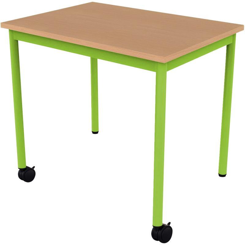 Ref. 96516, Table 70x50cm 2 roulettes taille 4 vert granny, marque N.C