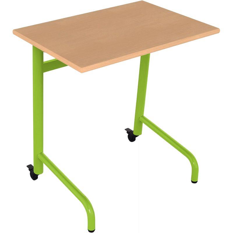 Ref. 96551, Table fixe 70x50cm 2 roulettes taille 5 vert granny, marque N.C