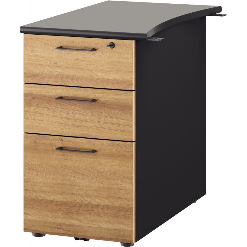 Ref. 96626, Caisson bout de bureau P80 cm Jazz+ Chêne du Bocage, marque GAUTIER
