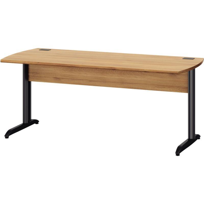 Ref. 96636, Table bureau pieds métal L180 cm Jazz+ Chêne du Bocage, marque GAUTIER