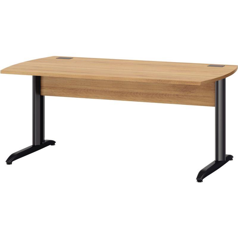 Ref. 96645, Table bureau pieds métal L180 cm Jazz+ Hêtre, marque GAUTIER
