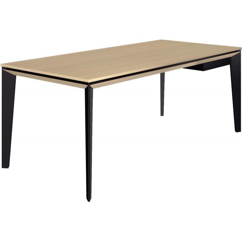 Ref. 96665, Bureau plateau bois L190cm E-Motion chêne structuré, marque GAUTIER