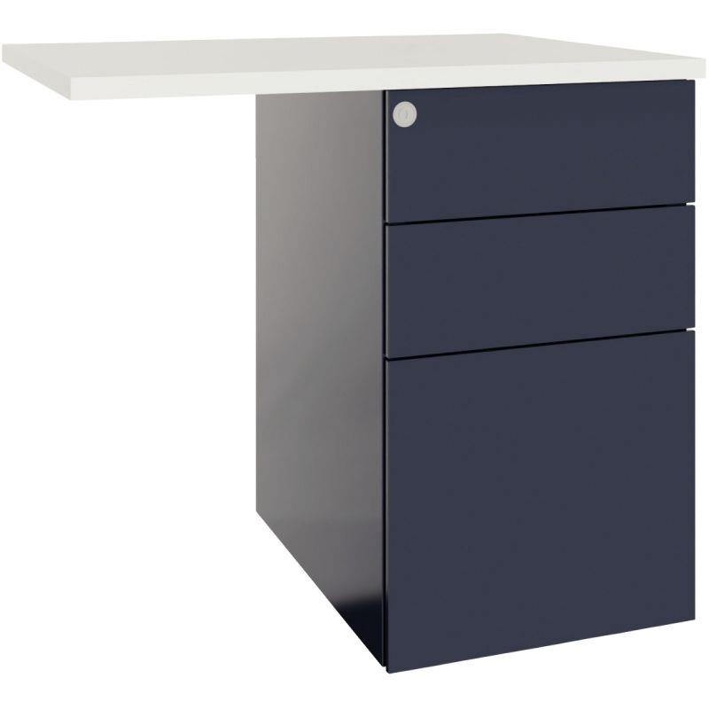 Ref. 96698, Retour sur caisson porteur 3 tiroirs Conect Blanc Neige et Gris Anthracite., marque N.C