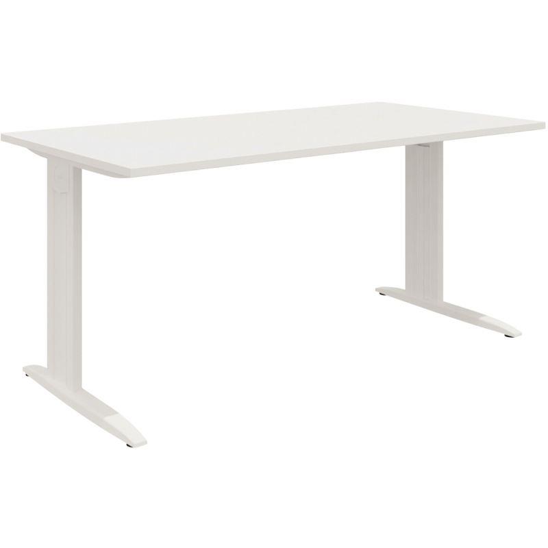 Ref. 96783, Plan droit Idol L.140 x P.80 x H73,5 cm plateau blanc /piètement blanc, marque N.C