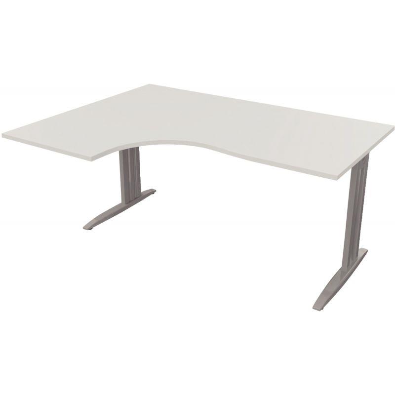 Ref. 96790, Plan compact 90° Idol retour gauche L.160 x P.120 et 60 cm plateau blanc /piètement alu, marque N.C