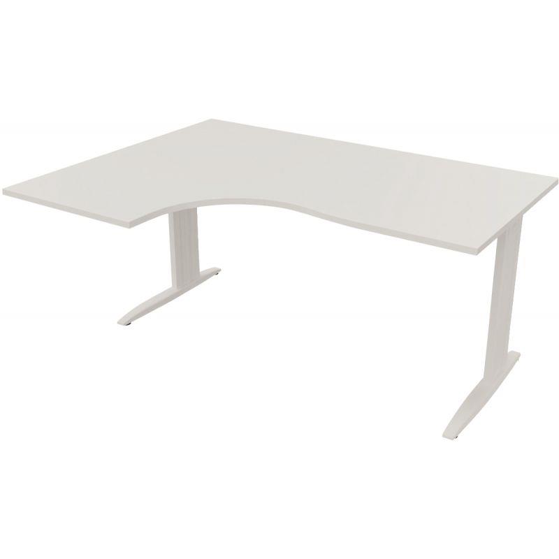 Ref. 96792, Plan compact 90° Idol retour gauche L.160 x P.120 et 60 cm plateau blanc/piètement blanc, marque N.C