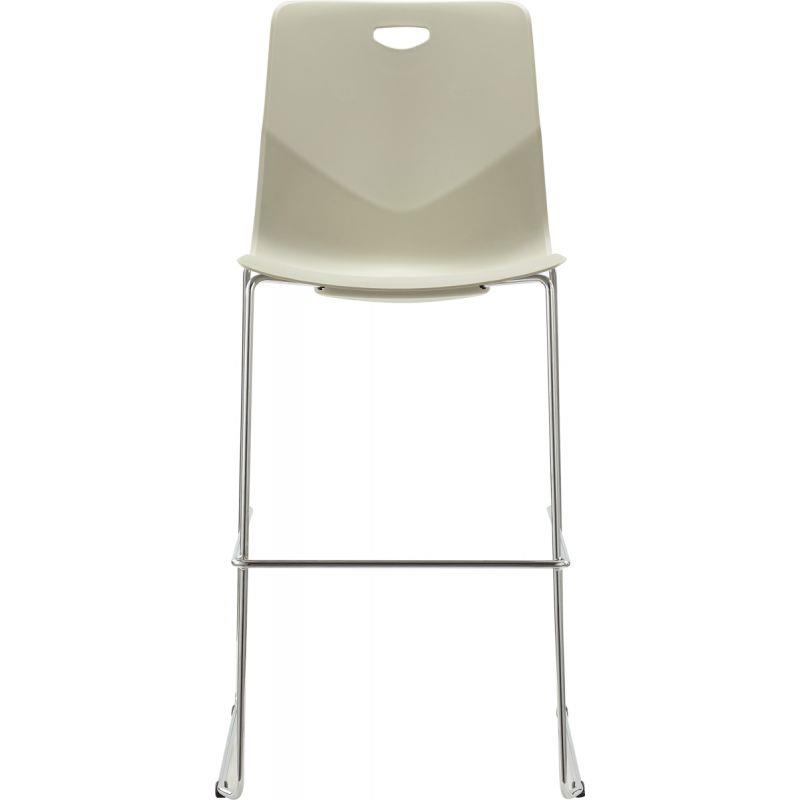 Ref. 96812, Tabouret Tecsup assise blanc/piètement fenêtre chromé, marque N.C