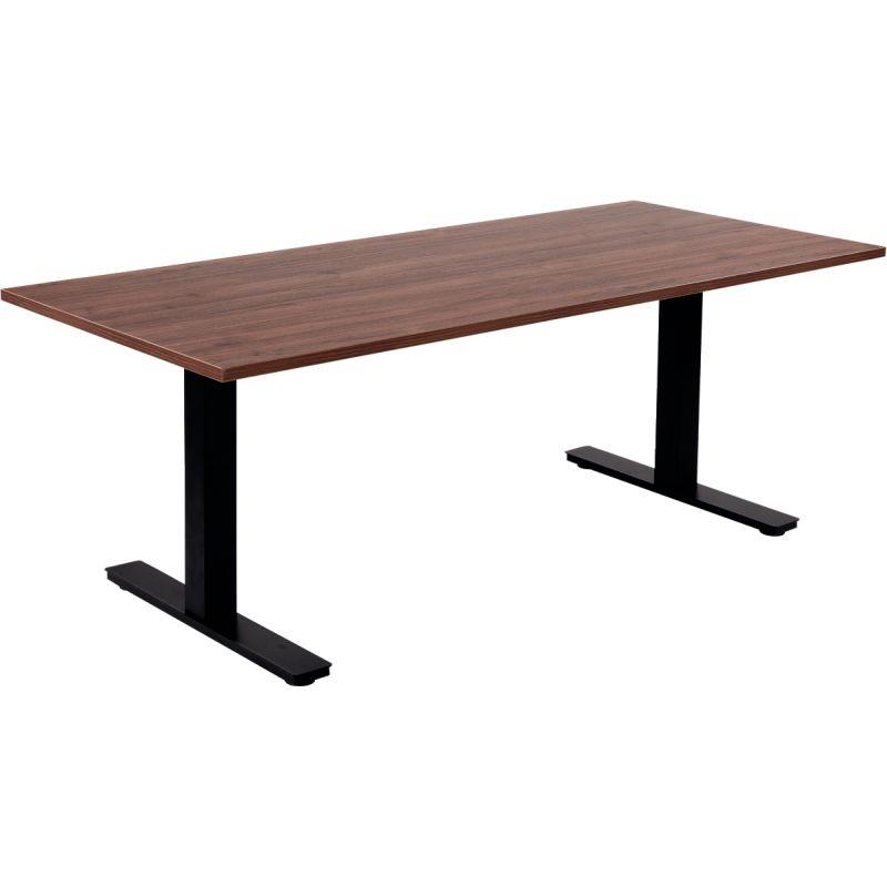 Ref. 96939, Bureau assis debout L180 cm Boost plateau noyer/piètement noir, marque N.C