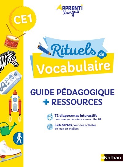 Ref. 9782091242538, Rituels de vocabulaire - guide pédagogique + ressources CE1, marque NATHAN