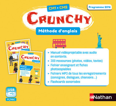 Ref. 9782091243733, Crunchy anglais cm - clé usb 2019, marque NATHAN