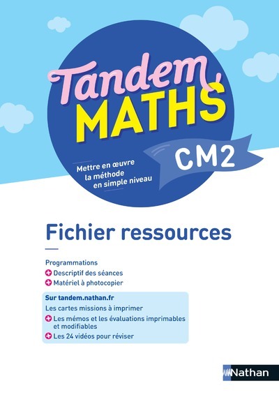 Ref. 9782091251998, Tandem maths CM2 - fichier ressources, marque NATHAN