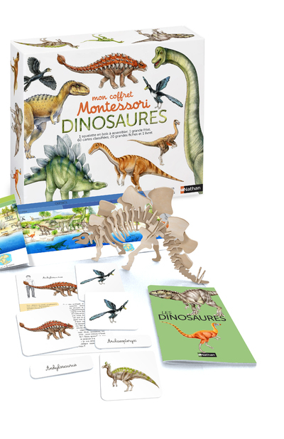 Ref. 9782092789544, Mon coffret montessori des dinosaures, marque NATHAN