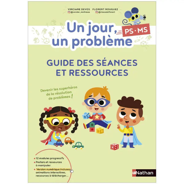 Ref. 9782095046620, Un jour, un problème - PS-ms - guide des séances et ressources, marque NATHAN