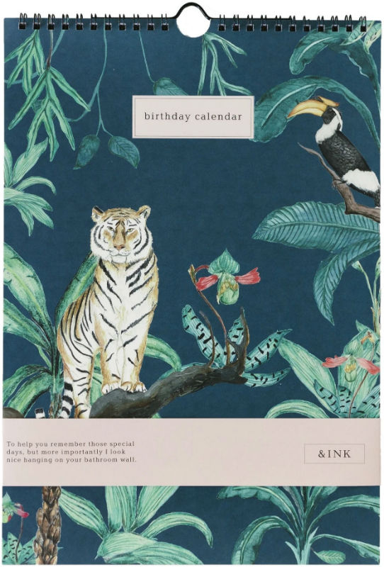 Ref. AJOINK91001, Calendrier d'anniversaire &INK Jungle, Assorties, marque &INK