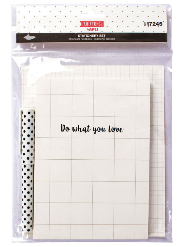 Ref. APL17245, Set cahier et stylo paper things