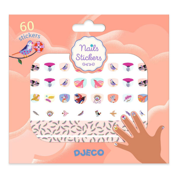 Ref. DJEDJ09239, Nail stickers plumes, marque DJECO