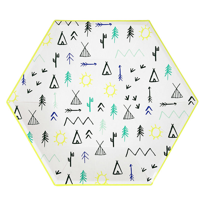 Ref. DRA452915, Pq 8 assiettes plates l animaux de la forÊt