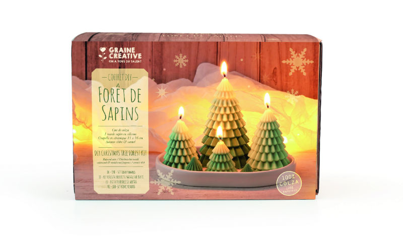 Ref. GRA152047, Kit bougie forêt de sapins, marque GRAINE CREATIVE