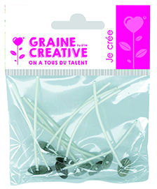 Ref. GRA153401, Lot de 10 mèches sur pied h7 cm, marque GRAINE CREATIVE
