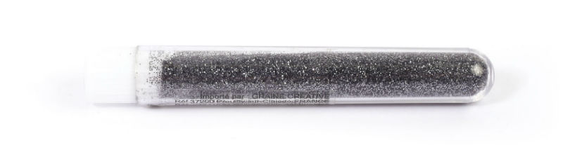 Ref. GRA171163, Tube 2.7g paillettes bio anthracite, Gris, marque GRAINE CREATIVE