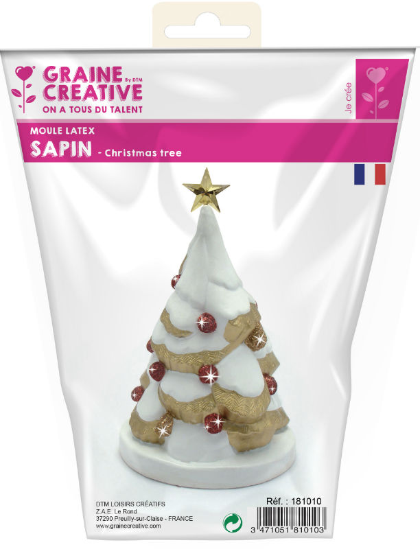 Ref. GRA181010, Moule latex sapin de Noël, marque GRAINE CREATIVE
