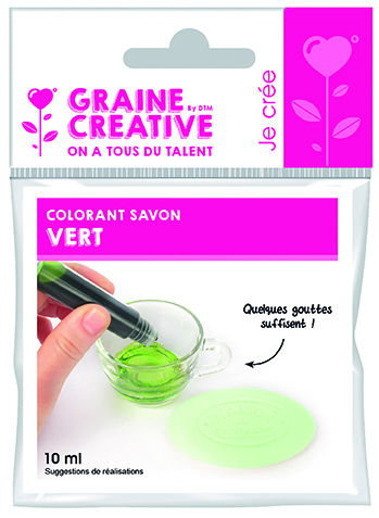 Ref. GRA200240, Colorant savon liquide vert 10 ml, Vert, marque GRAINE CREATIVE