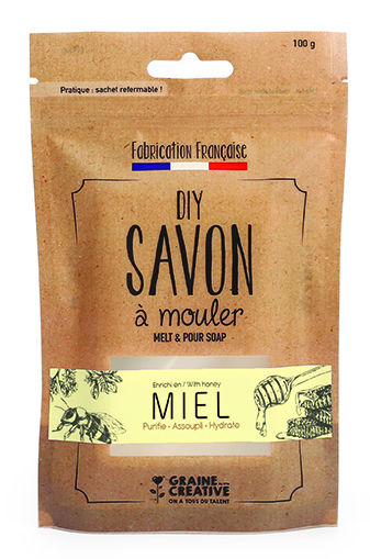 Ref. GRA200348, Pain de 100g de savon miel, marque GRAINE CREATIVE