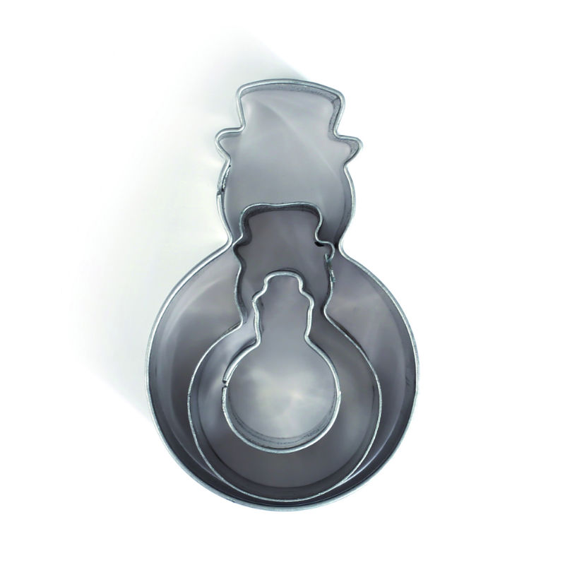 Ref. GRA265066, 3 mini emporte-pièces inox bonhommes de neige, marque GRAINE CREATIVE