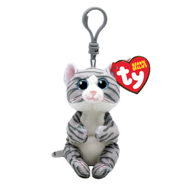 Ref. JURTY43100, Porte clé peluche Ty Beanie Bellies chat Mitzi, marque TY