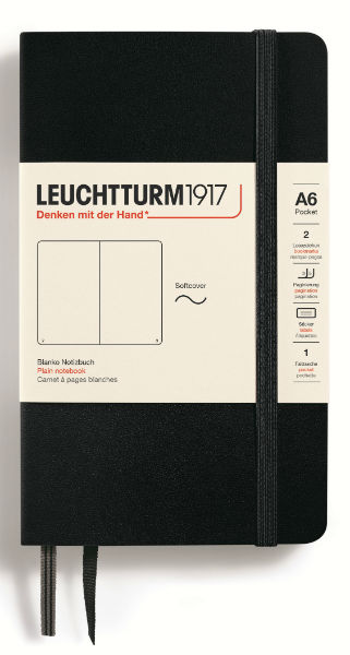 Ref. LEU305477, Carnet Leuchtturm souple A6 uni noir, Noir, marque LEUCHTTURM
