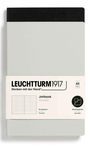 Ref. LEU368187, Carnet Leuchhturm Jottbook dbl A5 pointillés gris clair, Gris, marque LEUCHTTURM