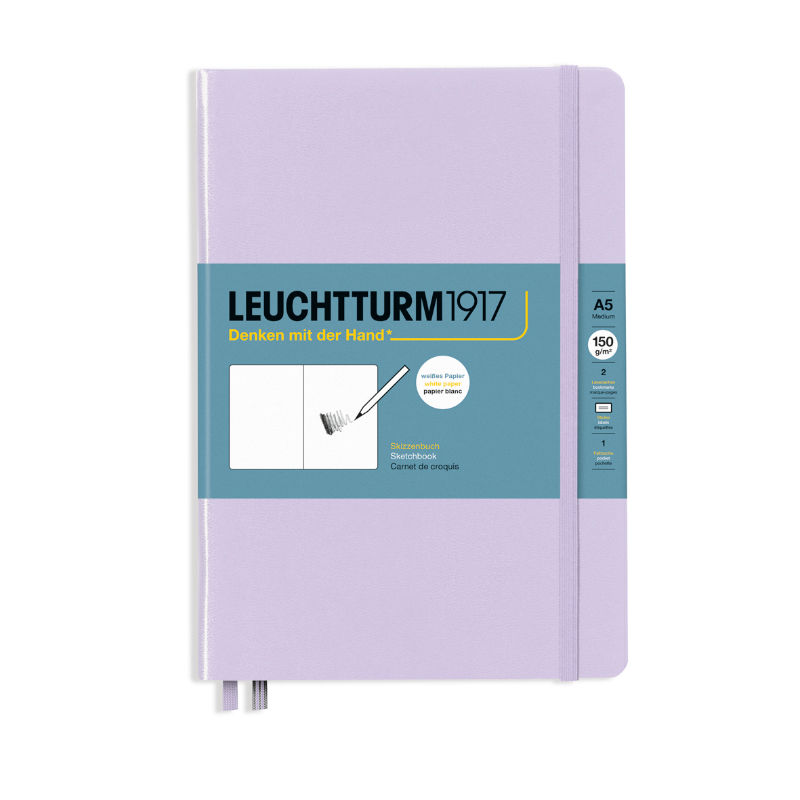 Ref. LEU370353, Carnet croquis Leuchtturm A5 uni lilas, Violet, marque LEUCHTTURM
