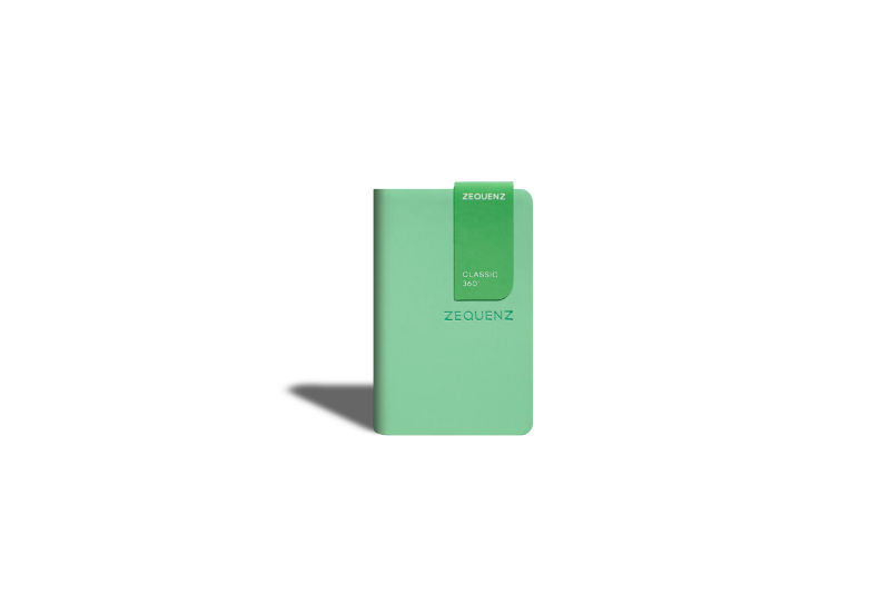 Ref. LMG360TCJA7FNR, Carnet A7 Zequenz classic 360° ligné fougère, Vert, marque ZEQUENZ