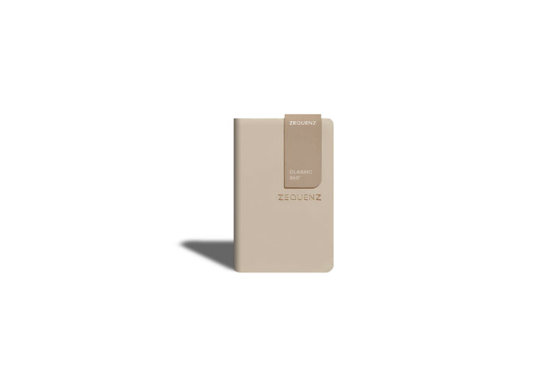Ref. LMG360TCJA7TPR, Carnet A7 Zequenz classic 360° ligné taupe, Marron, marque ZEQUENZ