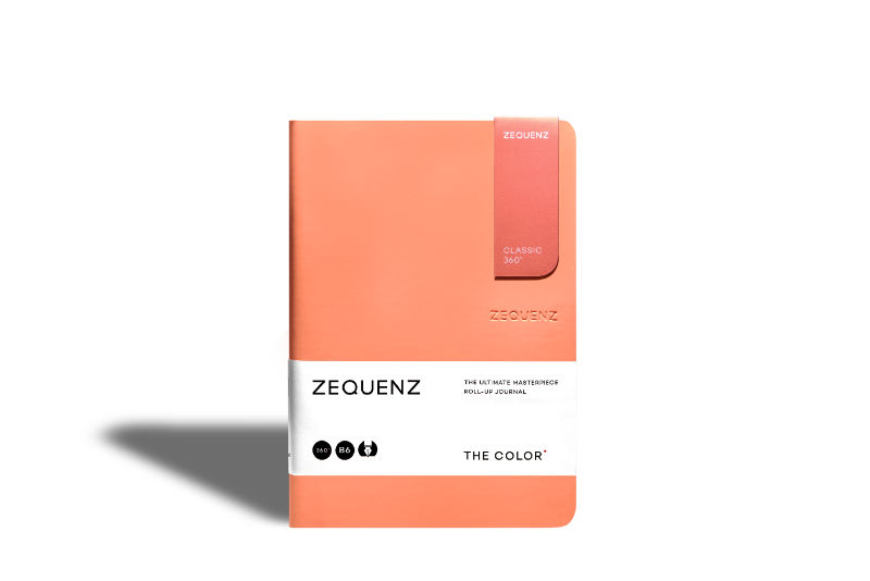 Ref. LMG360TCJB6LITEPHR, Carnet B6 Zequenz classic 360° ligné pêche, Orange, marque ZEQUENZ